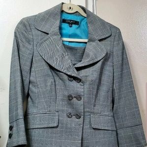 Nine West Gray Blue Pinstripe 3/4 Slv skirt suit 4